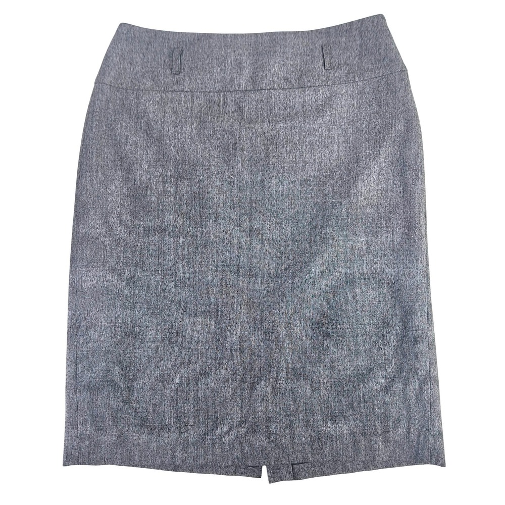 Gray Pencil Skirt High Waist Zip Lg Belt Loops Midi sz 10 Classic Chic Heathered